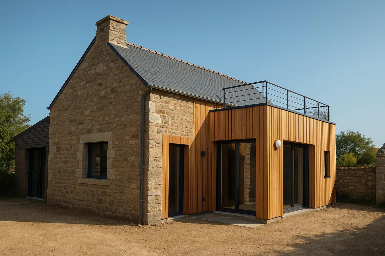 Escalier extérieur en granit et ardoise — 9 marches